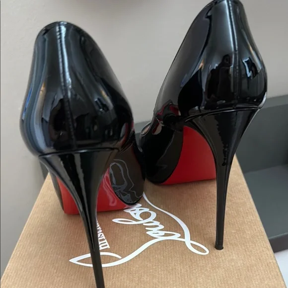Christian Louboutin Black and Red Stiletto Heels - Picture 4 of 8